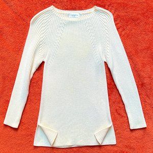 Gispa Italian made ribbed long wool blend sweater S